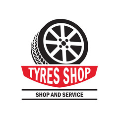 tyre / tire logo, emblems and insignia with text space for your slogan / tag line. vector illustration
