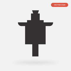 Fototapeta premium stone breaker machine icon isolated on grey background, in black, vector icon illustration