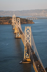 San Francisco Bay Bridge Daytime Aerial View