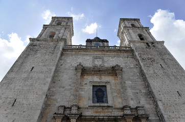 Fototapeta na wymiar Detailansicht, Kathedrale San Idelfonso am Playa Mayor, Merida, Halbinsel Yucatan, Mexiko, Mittelamerika
