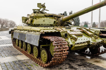 Fototapeta premium Armored tank in a memorial of the Great Patriotic War in Kiev, Ukraine