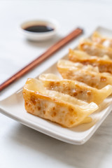 Japanese gyoza or dumplings snack