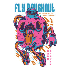 Fly Doughnut Illustration