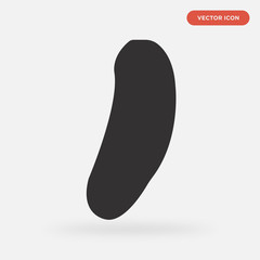 cucumber icon isolated on grey background, in black, vector icon illustration