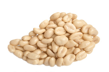 Nuts in chocolate isolated on the white