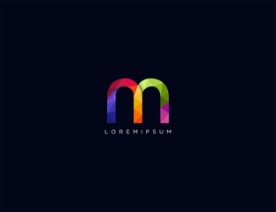 Letter M Logo Icon. colorful logo design template