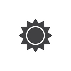 Sun vector icon. filled flat sign for mobile concept and web design. Sun with sunbeams simple solid icon. Symbol, logo illustration. Pixel perfect vector graphics