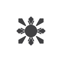 Crystal sun vector icon. filled flat sign for mobile concept and web design. simple solid icon. Symbol, logo illustration. Pixel perfect vector graphics