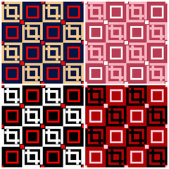 Set of seamless backgrounds with geometric patterns