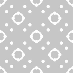 Gray and white geometric ornament. Seamless pattern