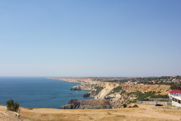 Fototapeta na wymiar Stunning views of the city and the coast of the Crimea peninsula.