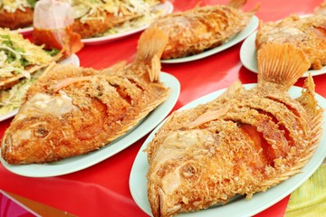 Fried fish at street food