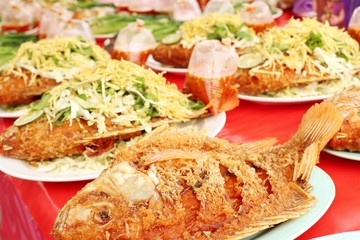 Fried fish at street food