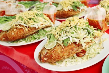 Fried fish at street food