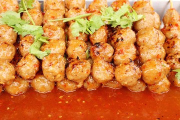 grilled meatball at street food