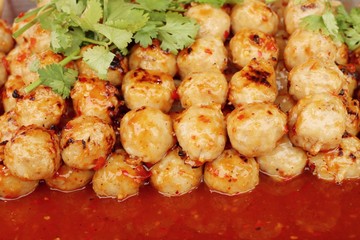 grilled meatball at street food