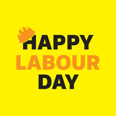 Happy Labour Day greeting card poster. Vector.