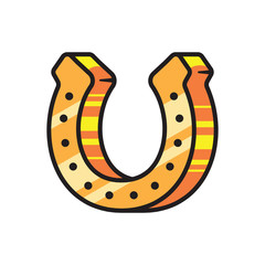 Horse shoe vector icon isolated on white background.