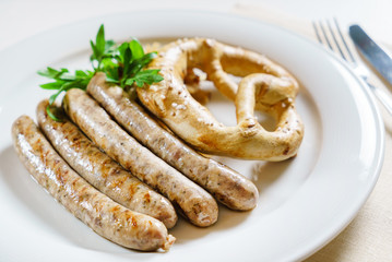 sausage and bretzel