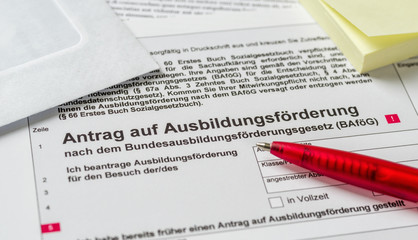 Antrag auf Ausbildungsförderung