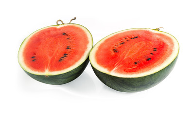 Half of watermelon isolated on white background.
