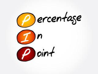 PIP - Percentage In Point acronym, business concept background