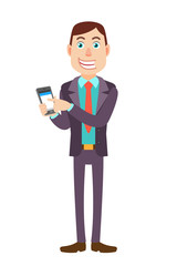 Businessman using mobile phone