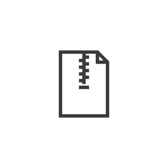 Zip Document paper outline icon. isolated note paper icon in thin line style for graphic and web design. Simple flat symbol Pixel Perfect vector Illustration.