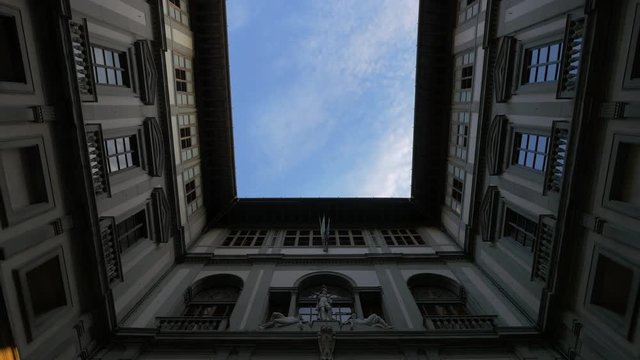 Low angle of Uffizi Gallery in Florence