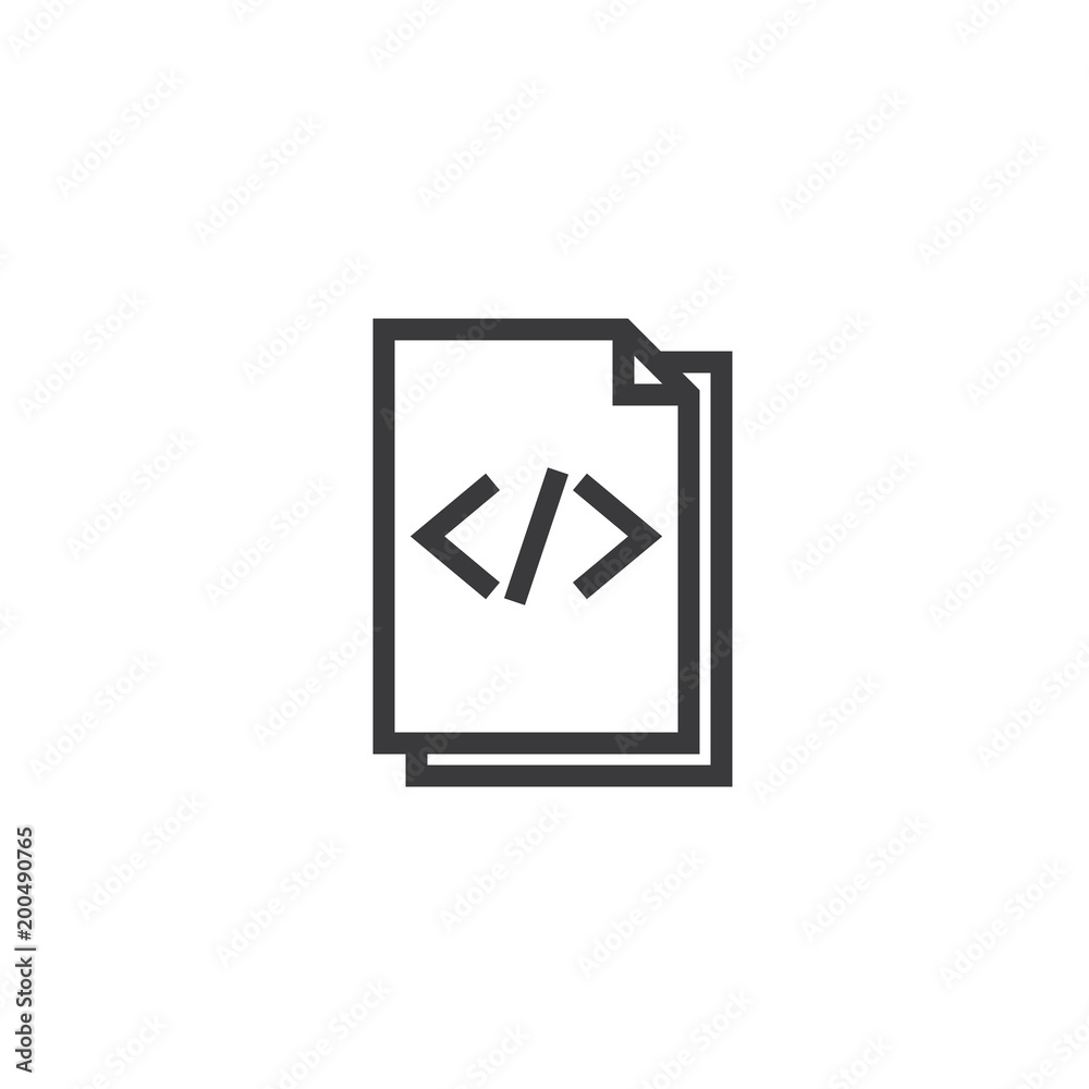 Poster html document paper outline icon. isolated note paper icon in thin line style for graphic and web de