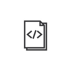 HTML Document paper outline icon. isolated note paper icon in thin line style for graphic and web design. Simple flat symbol Pixel Perfect vector Illustration.