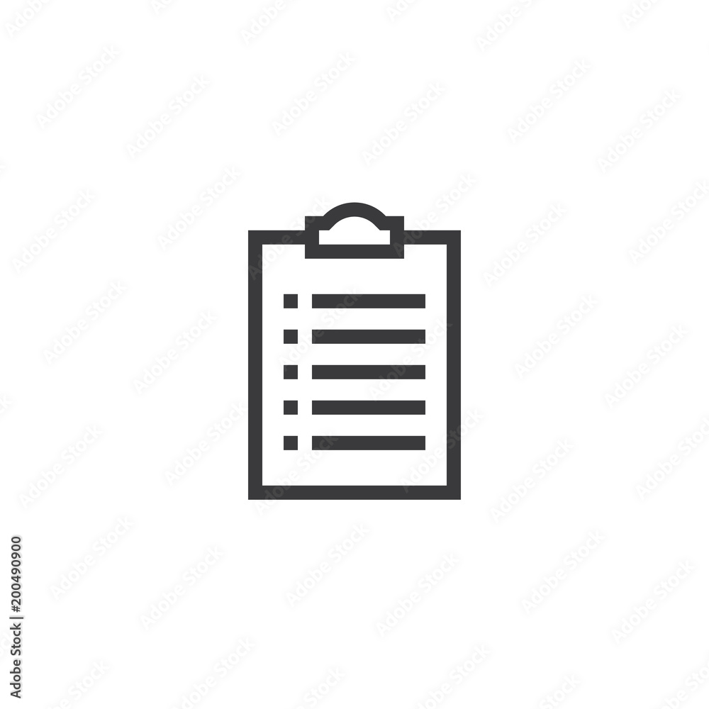 Poster check list outline icon. isolated document paper icon in thin line style for graphic and web design.