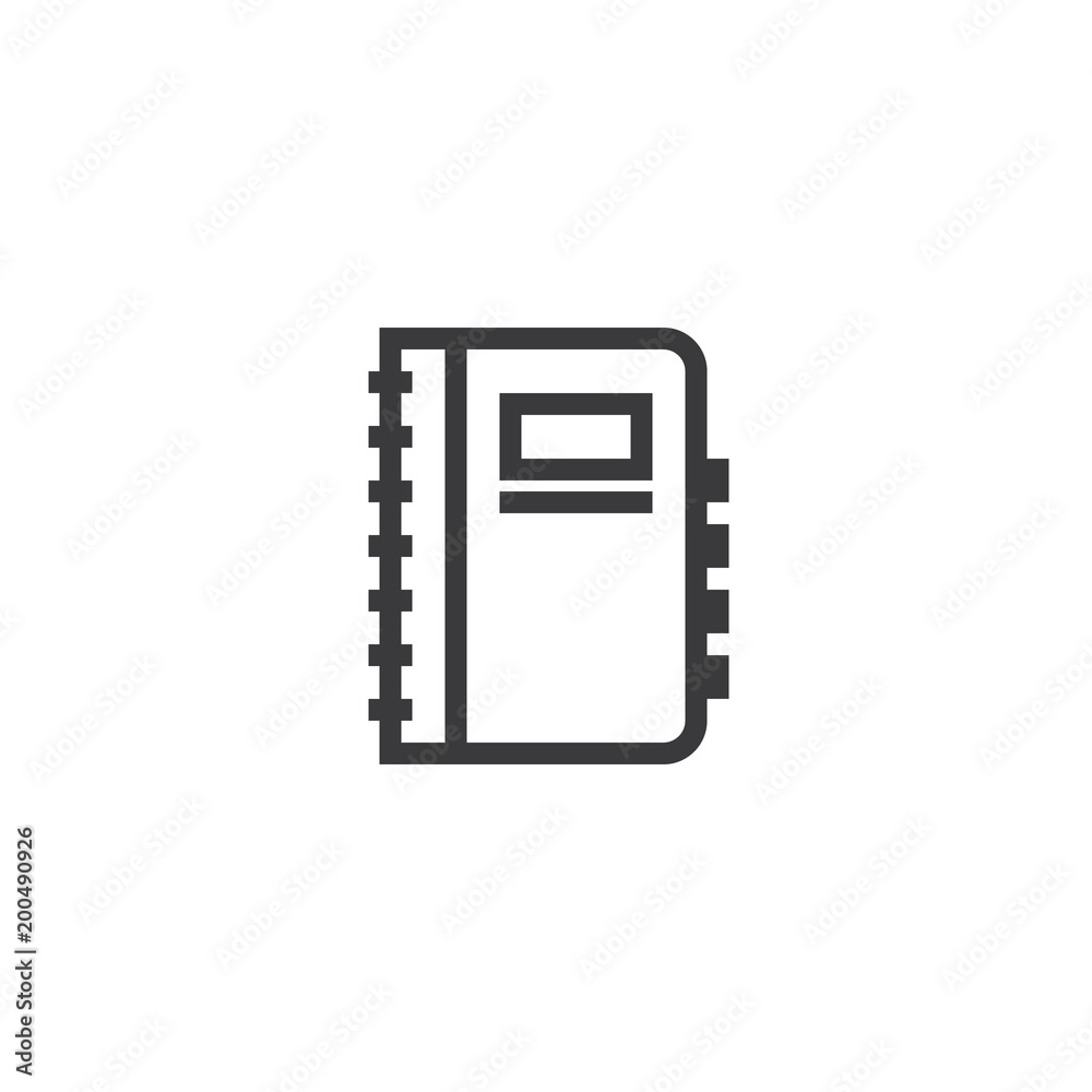 Poster notebook outline icon. isolated document paper note icon in thin line style for graphic and web desi