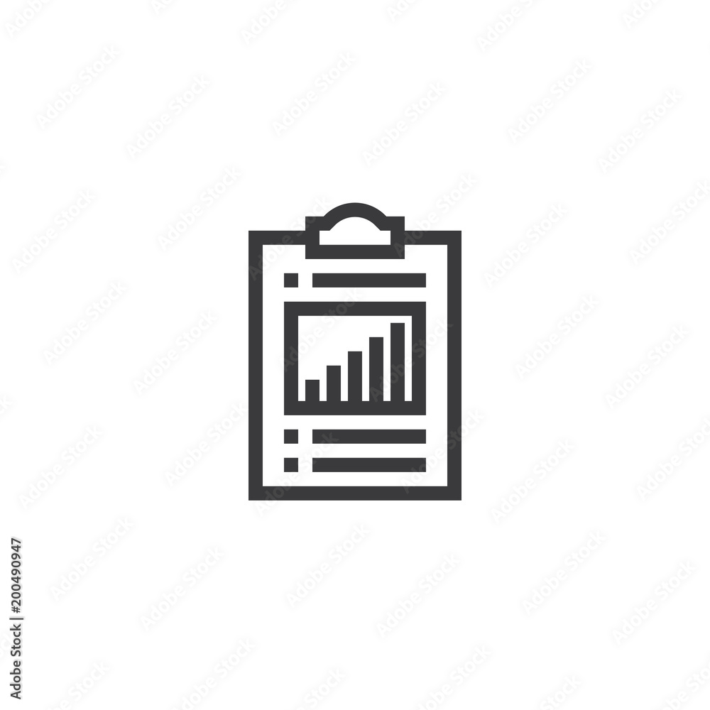 Poster check list outline icon. isolated document paper icon in thin line style for graphic and web design.