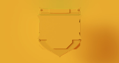 Yellow Shield Badge 3d illustration