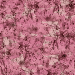 Naklejka premium Seamless watercolor pattern, background, fabric, material. A bouquet of pink, bearded flowers, dandelion, twigs, orchid, poppy, rose a splash of paint. field flowers. On a pink background.