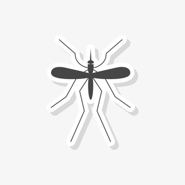 Mosquito sticker, simple vector icon