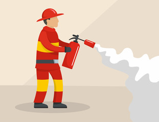 Firefighter concept. Flat illustration of firefighter vector concept for web