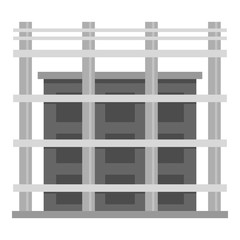 Building exterior icon. Flat illustration of building exterior vector icon for web