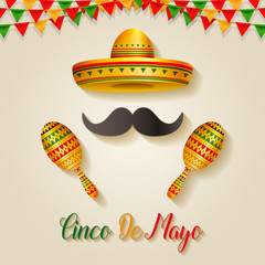 Cinco De Mayo vector design with sombrero.