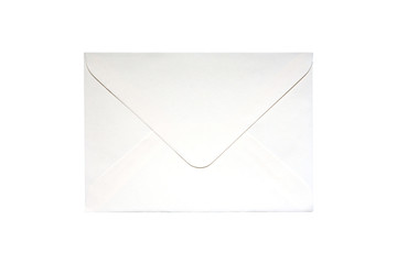 White paper envelope on white background