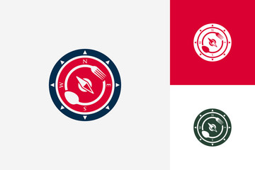 Compass Food Logo Template Design Vector, Emblem, Design Concept, Creative Symbol, Icon