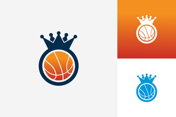 Obraz premium King Basketball Logo Template Design Vector, Emblem, Design Concept, Creative Symbol, Icon
