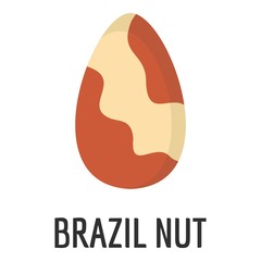 Brazil nut icon. Flat illustration of brazil nut vector icon for web