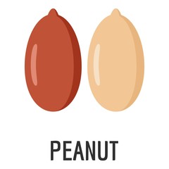 Peanut icon. Flat illustration of peanut vector icon for web