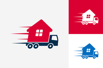 Moving Trucks Home Logo Template Design Vector, Emblem, Design Concept, Creative Symbol, Icon