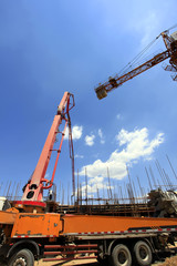 Crane in work at the construction site