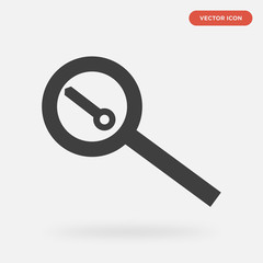 search icon isolated on grey background, in black, vector icon illustration