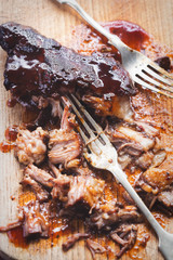 Slow cooked pork shoulder with hoisin glaze