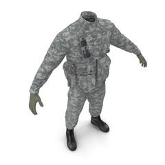 US Helicopter Pilot Uniform on white. 3D illustration